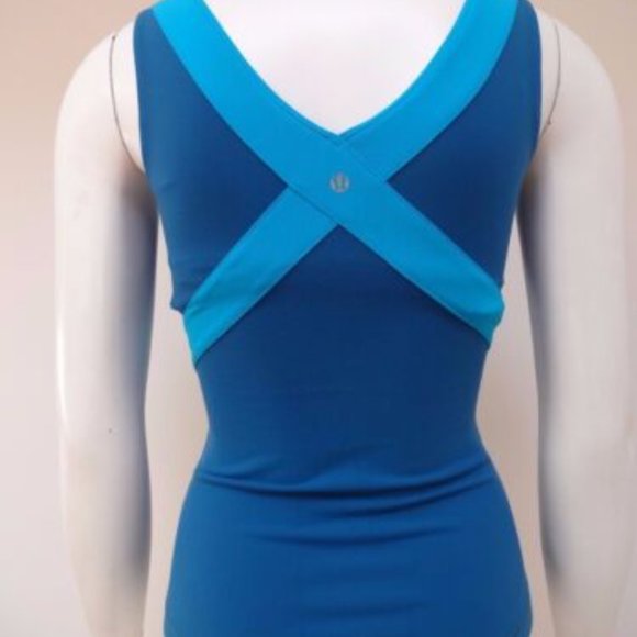 LULULEMON wet.dry.warm. TEAL/TURQUOISE YOGA FITNESS SLEEVELESS TOP - Picture 3 of 4